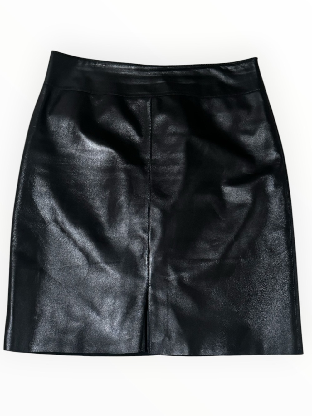 CLASSIQUES ENTIER Black Leather Mini Skirt Designer Work Classic Party Moto 10